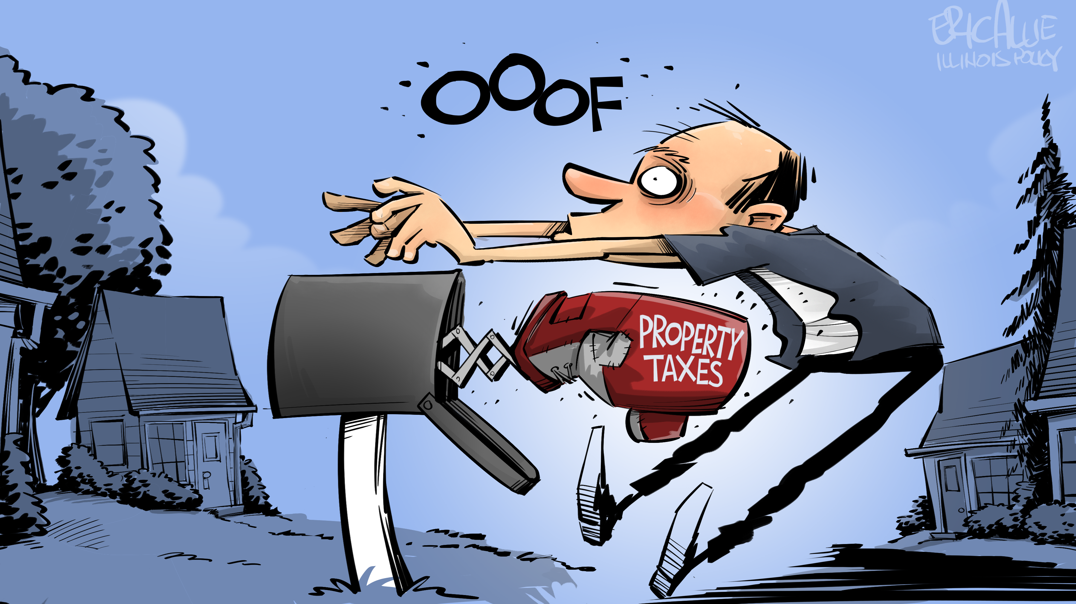 Property tax gut shot – Eric Allie Cartoon | Wirepoints