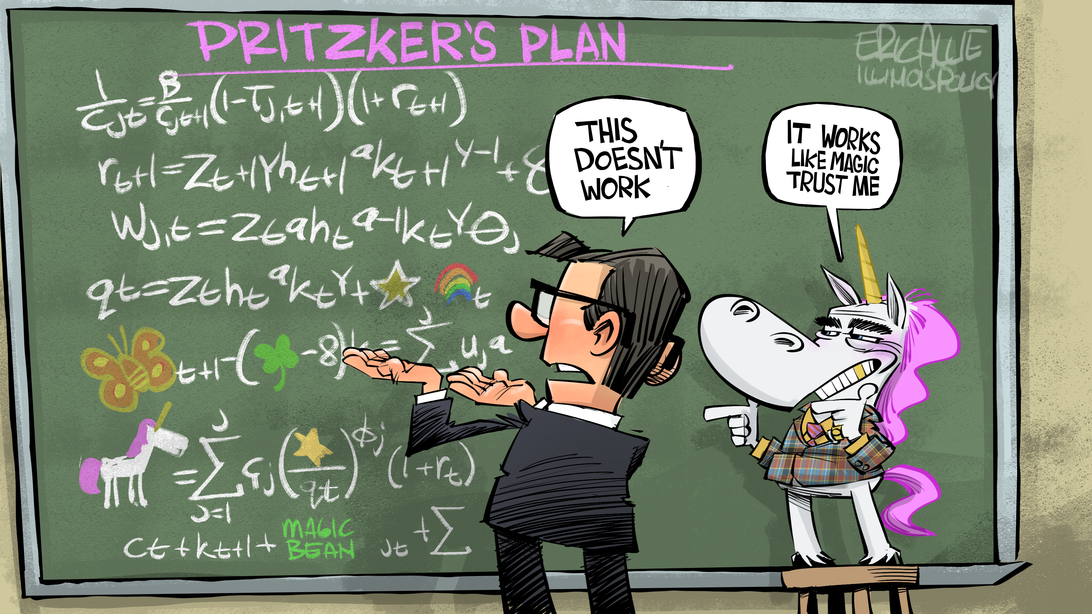 Pritzker's math doesn't add up