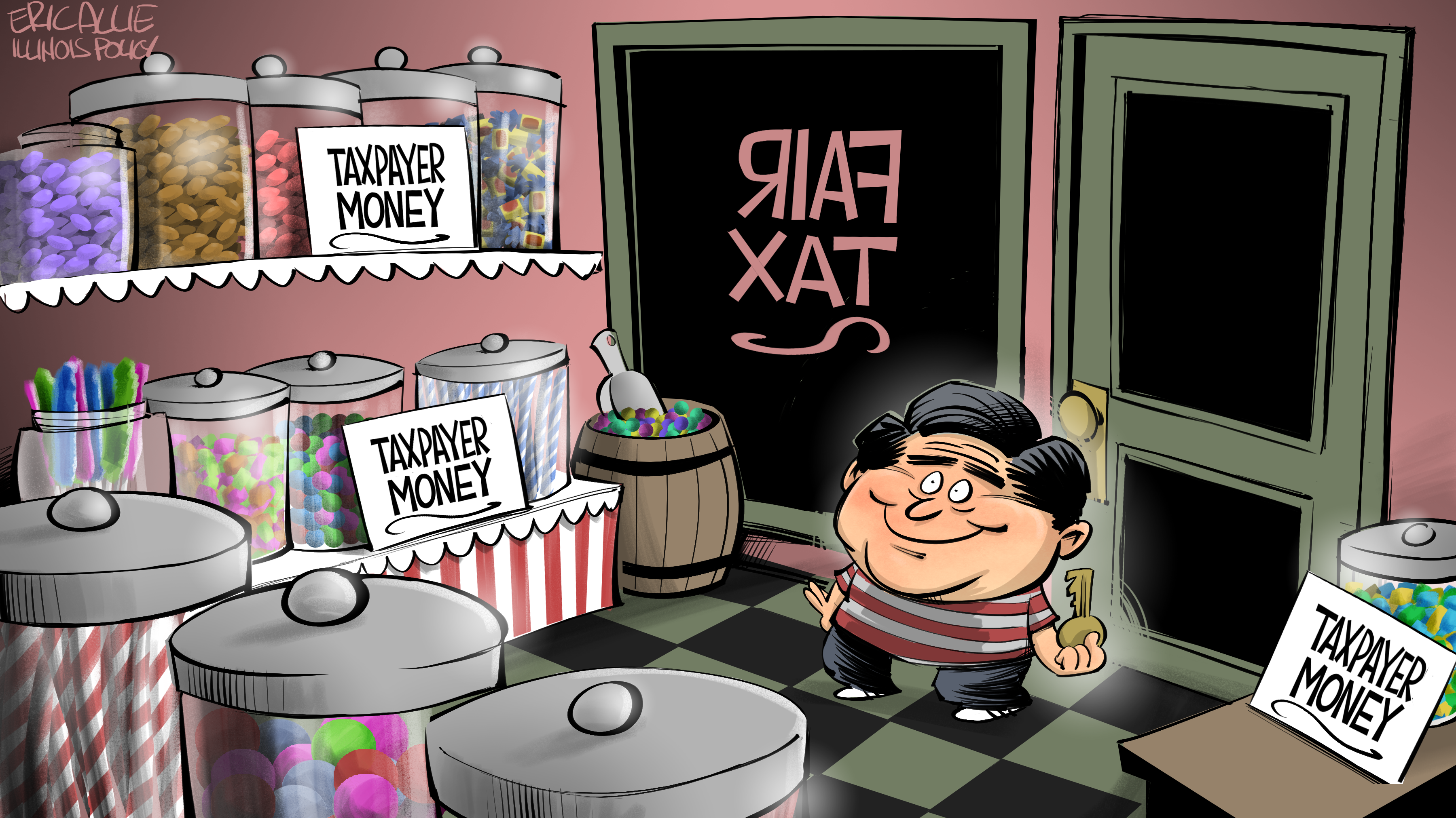 JB in the "Fair Tax" candy store