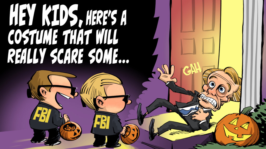 FBI Halloween costumes at Madigan's house