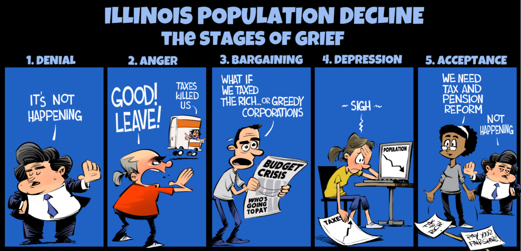 Illinois outmigration: Stages of grief