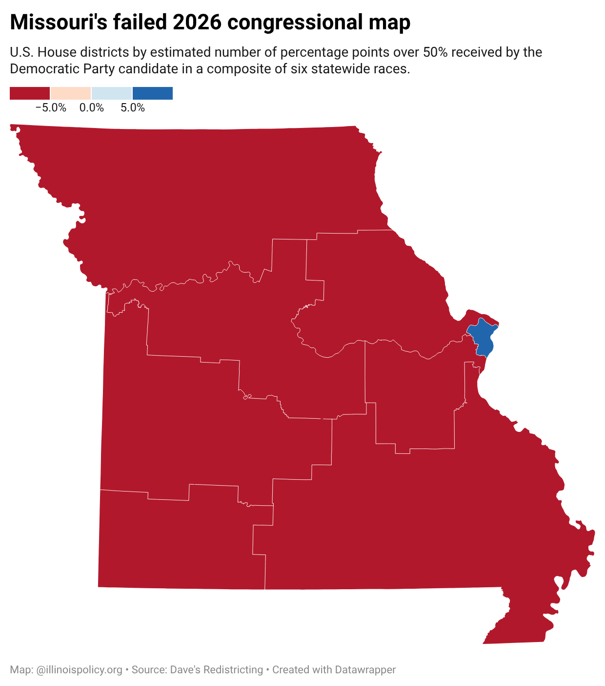 Choropleth map of Illinois' 17 congressional districts as drawn in the 2022 redistricting, the map currently in use for U.S. House elections.